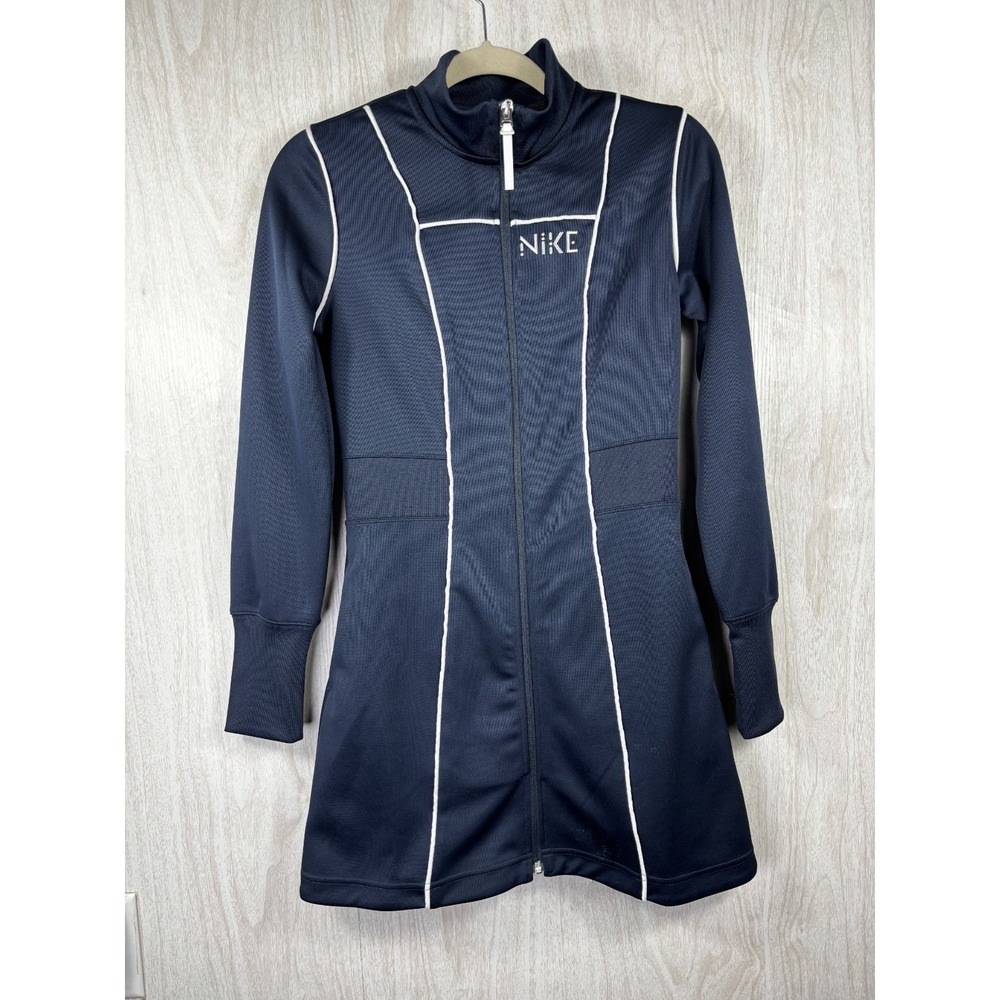 Nike Serena Williams Tennis Dress Women's XS Navy White Zip Front Skort Athletic - Picture 4 of 7